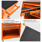 Multifunctional 4-Drawer Tool Cart with Wheels - Blue or Orange