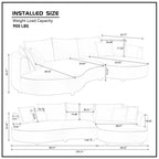 128.74 Inch Modern Sectional Curved Sofa Couch