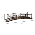 Metal Garden Bridge with Safety Siderails – Steel, 82.75" L