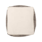 Handcrafted Cotton Pouf with Chevron Pattern - Brown