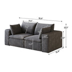 71" Cloud Sofa in Corduroy Fabric with Modular Design - Beige