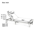 TOPMAX Acacia Wood Chaise Lounge