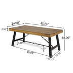 Teak Outdoor Coffee Table with Metal Frame - Natural Teak
