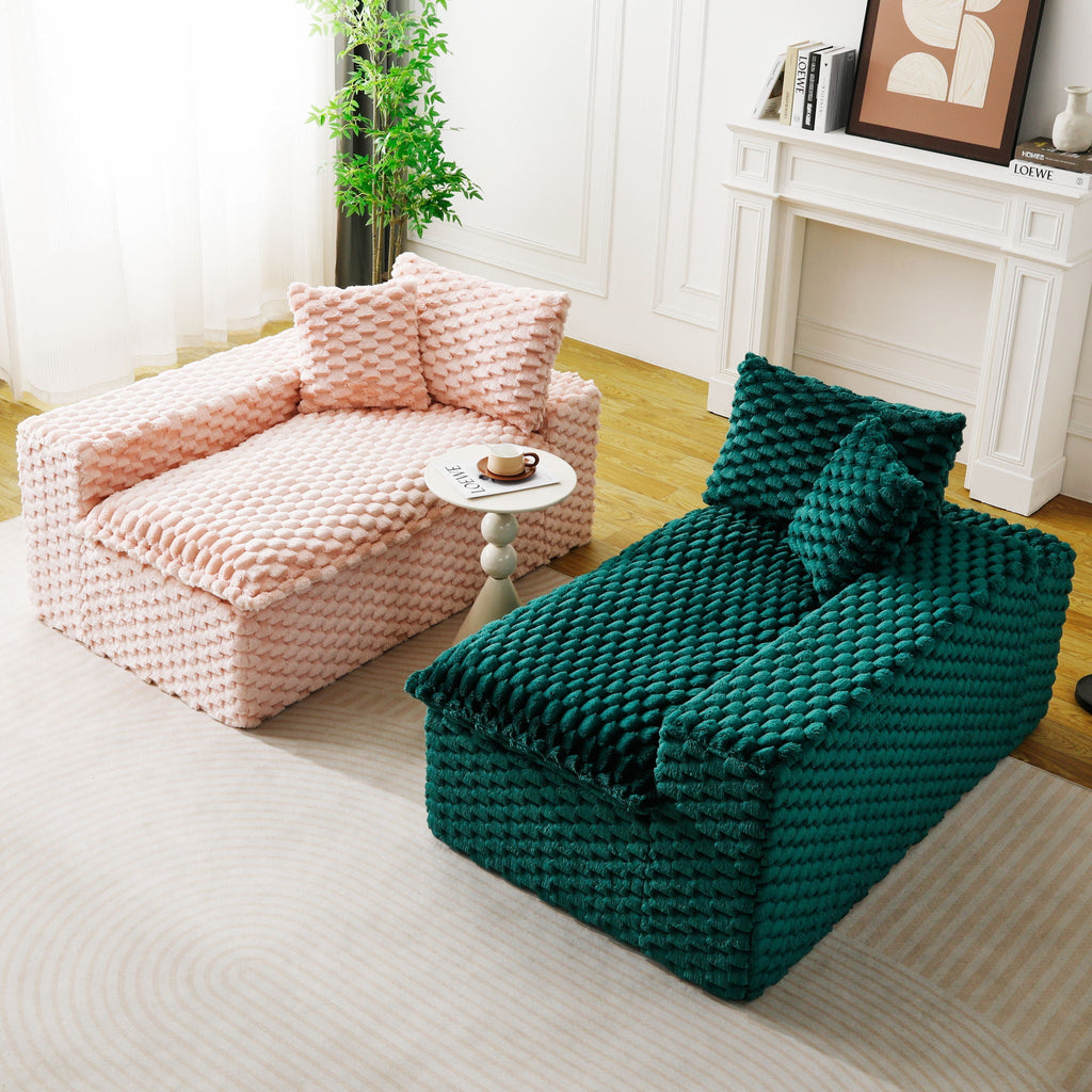 Luxury Multifunctional Sofa for Living Room with Adjustable Layout - Black, Dark Green, White, Pink