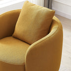 Boucle Lounge Chair with Solid Wood Frame - Beige or Yellow