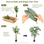6FT Artificial Palm Tree with Realistic Detail - Green Leaves