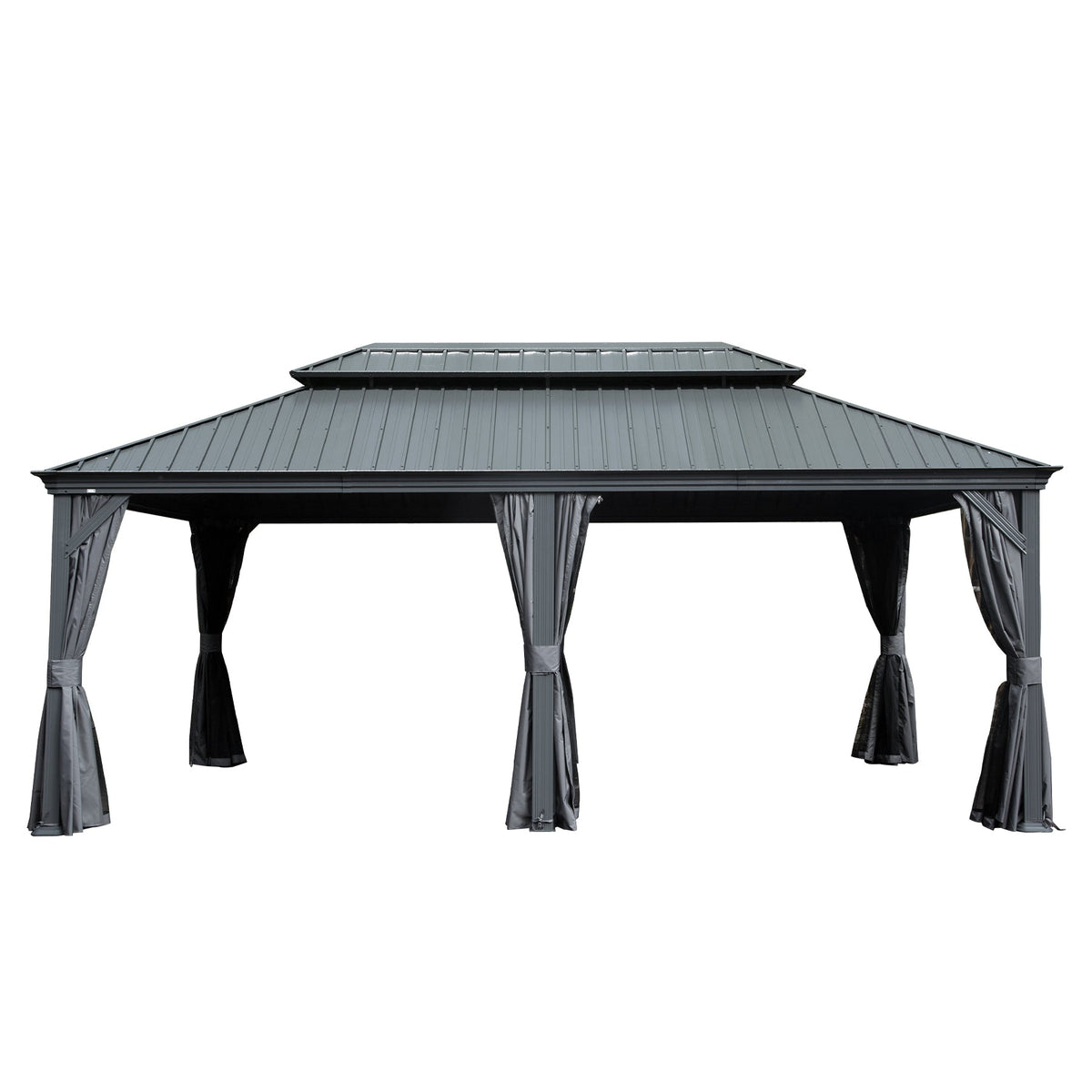 12' x 20' Hardtop Gazebo with Drainage System - Metal