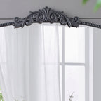 Baroque Inspired Arch Wall Mirror with Ornate Design - Gold or Black