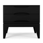 Handcrafted End Table with 2 Drawers - Light Brown, Dark Brown, or Black