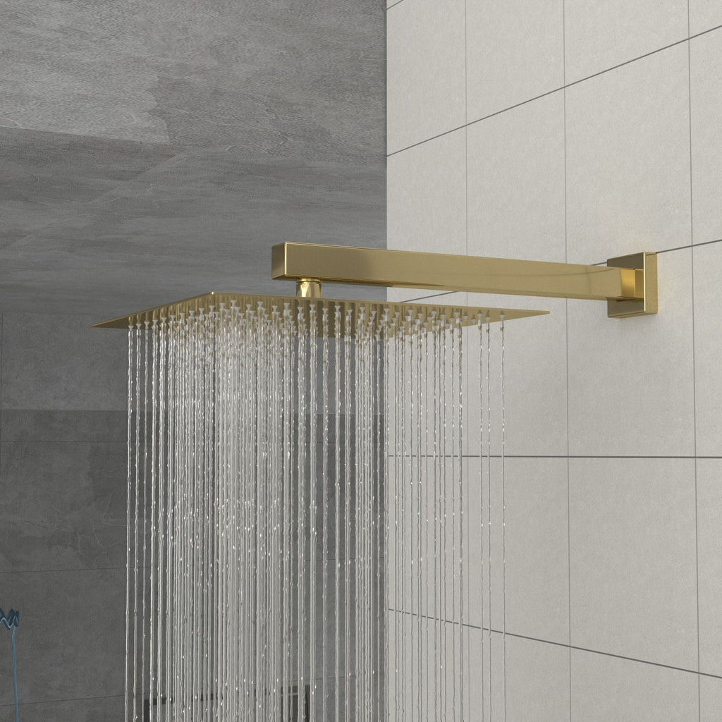 10" Square Rainfall Shower Head with 360° Adjustability – Multiple Colors