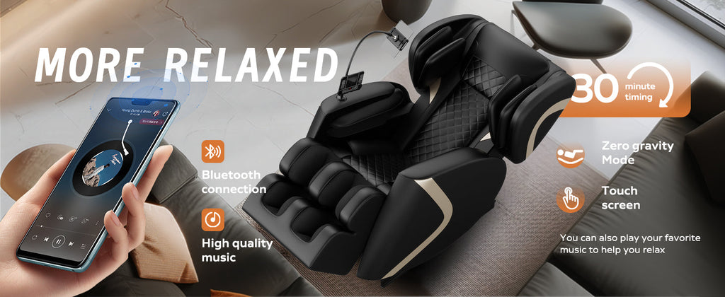 Massage Chair Recliner with Zero Gravity and Full Body Air Pressure - Black