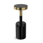 Gold and Black Side Table with Glass Top - Frannie
