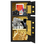 Large Double Door Digital Security Safe with Fireproof and Waterproof Bag - Black