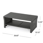 St Lucia Outdoor Dining Table with Open Shelf Storage - Grey