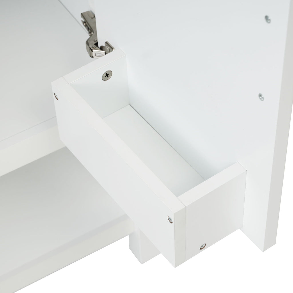 Elegant Bathroom Vanity with Ceramic Sink and Storage - White or Green