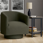 Fabric Swivel Accent Chair with Compact Design - Light Blue, Dark Green, White, Gray, Blue