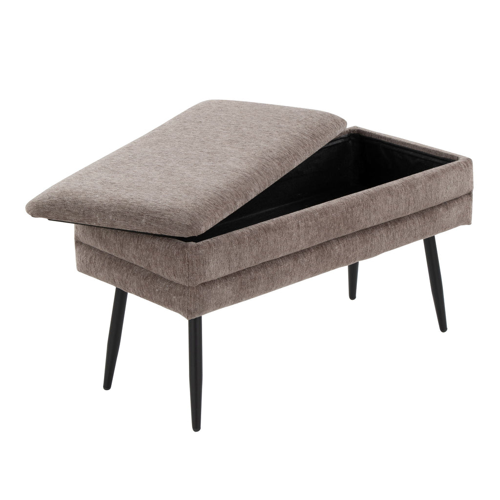 Contemporary Storage Bench with Removable Lid - Light Brown or Dark Brown