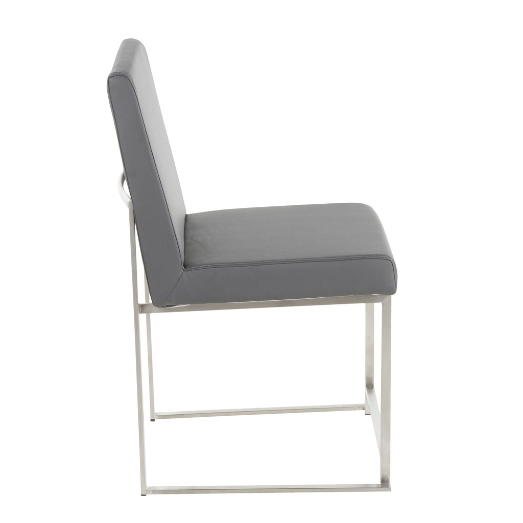 Fuji Contemporary High Back Dining Chair Set with Upholstered Seat - Multiple Colors
