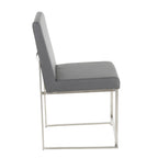 Fuji Contemporary High Back Dining Chair Set with Upholstered Seat - Multiple Colors
