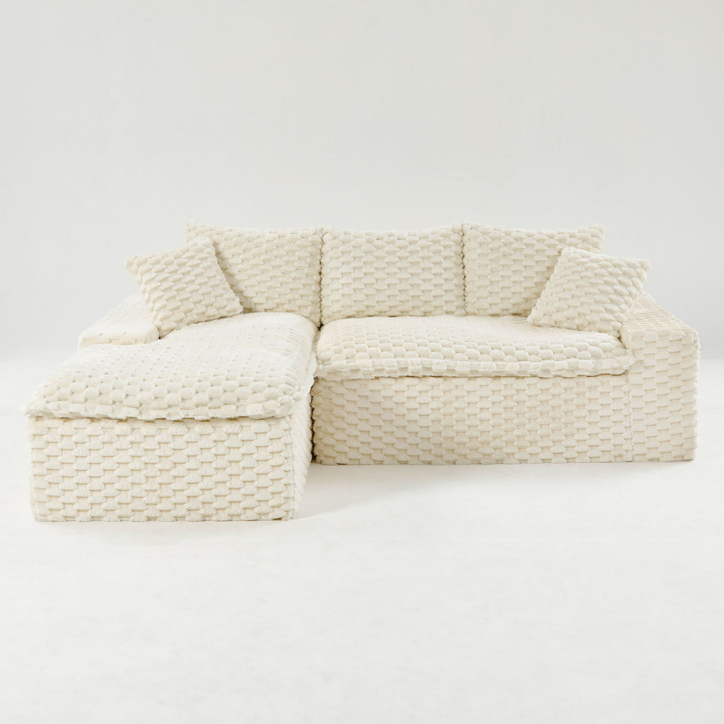 Convertible Modular Sectional Sofa with Twin Seat and Chaise - Multiple Colors