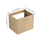 Modern Wall Mounted Bathroom Vanity with Soft Closing Doors - Light Brown