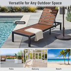 Outdoor Chaise with Adjustable Backrest - Light Brown or Dark Brown