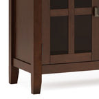 Large 4 Door Sideboard Buffet with Glass Doors - Russet Brown