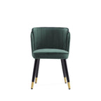 Modern Dining Chair with Solid Wood Frame and Wave Stitching - Multiple Colors