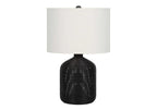 Modern Rattan Table Lamp with Fabric Shade - Light Brown or Black