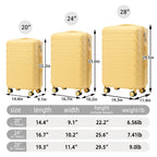3 Pieces Set Spinner Wheel Luggage With Combination Lock