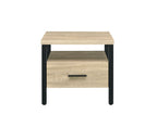 Oak Finish Nightstand with 1 Drawer and 1 Shelf - Modern Storage