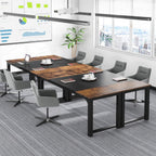 Executive Office Desk with Thick Frame - Brown / Black