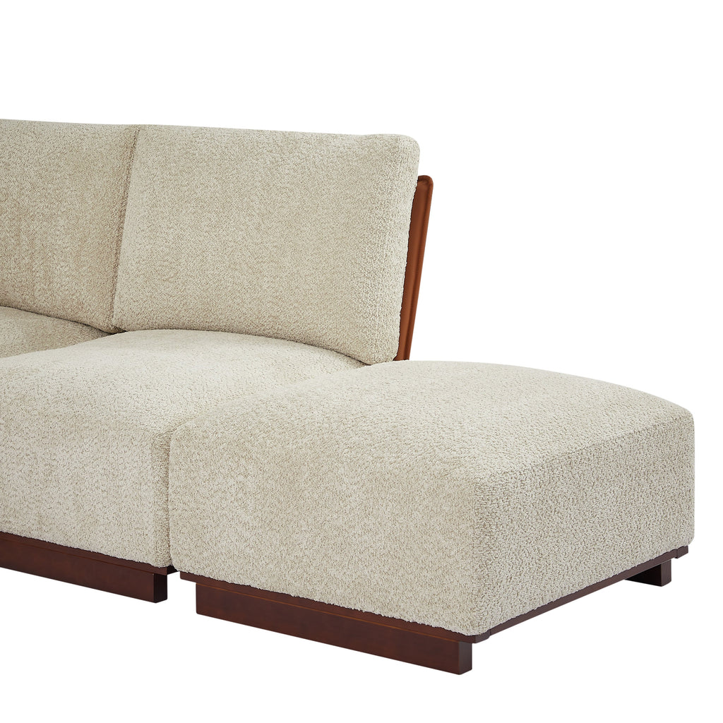 Velora 6-Piece U Shaped Boucle Modular Sectional Sofa with Deep Seating - White