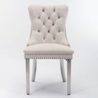 Contemporary Upholstered Dining Chair Set with Nailhead Trim - Multiple Colors