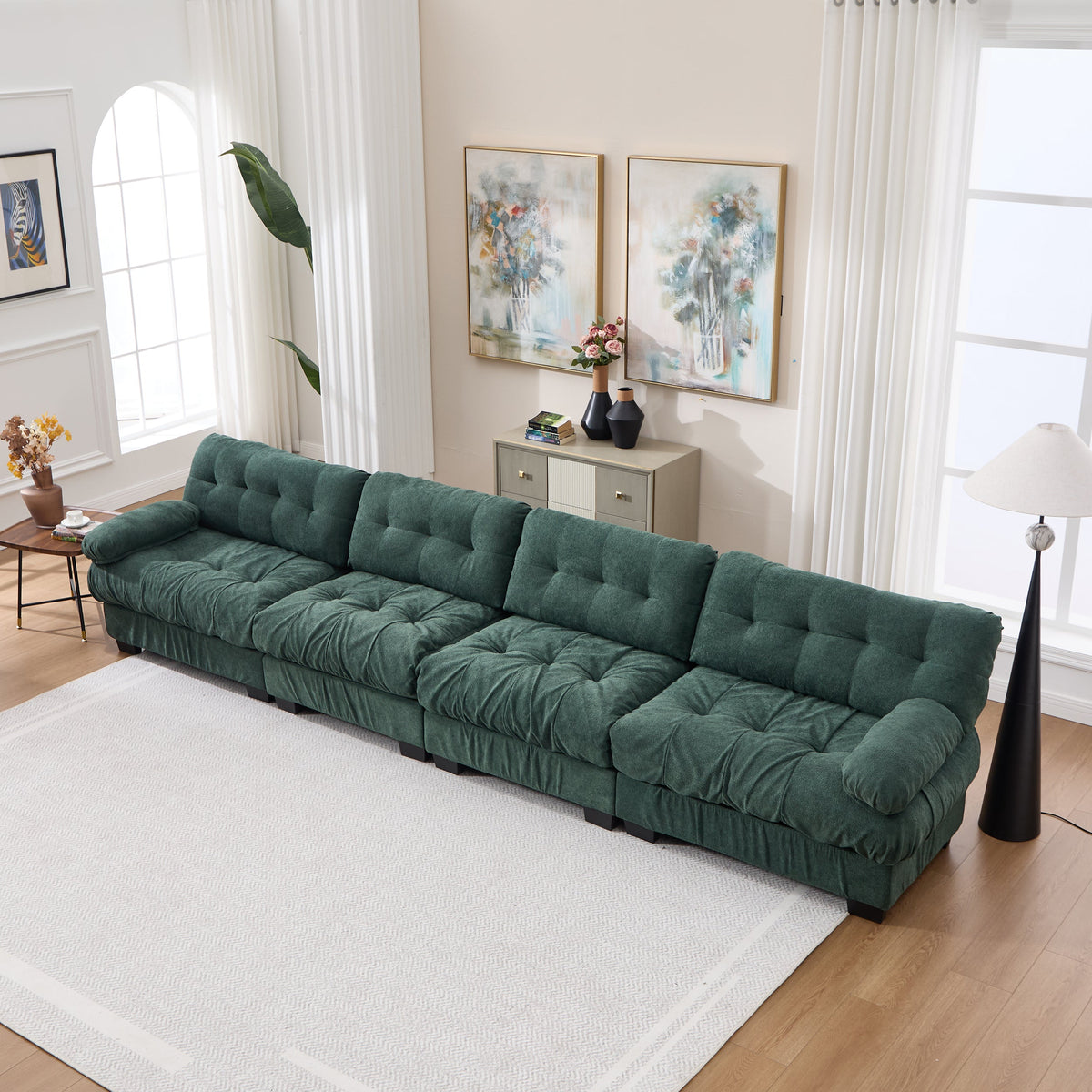 Modular Sectional Sofa Cloud Couch with Deep Seating - Light Flannelette