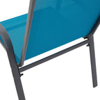 6-Piece Patio Chairs Set with High Backrest and Armrests - Blue