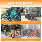 10-Bike Floor Rack with Double-Sided Storage - Metal