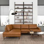 L-Shaped Sectional Sofa with Modern Design - Light Brown