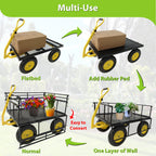 Steel Garden Cart, Heavy Duty 1400 lbs Capacity