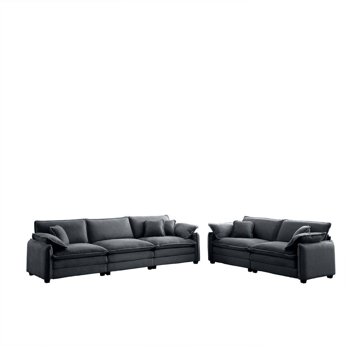 Family Sofa Set Deep Seat Sofa with Corduroy Comfort