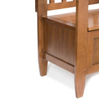 Medium Saddle Brown Entryway Storage Bench with Lift-Up Storage