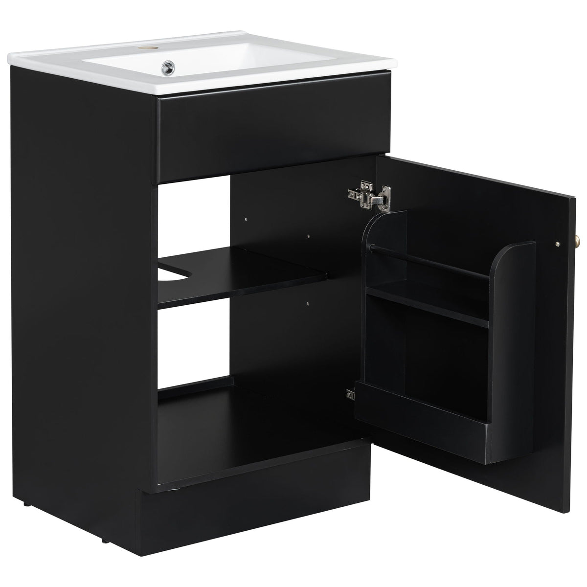 Bathroom Vanity with Sink and Adjustable Shelf - Multiple Colors