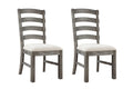 Upholstered Dining Chairs Set of 2 with Wood Frame - Brown