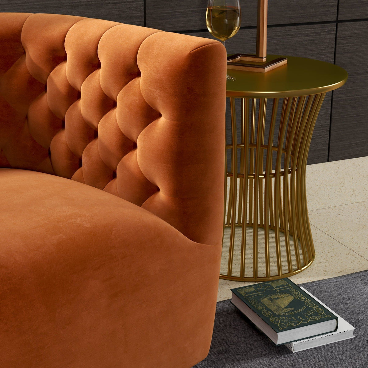 Ergonomic Design Swivel Chair with Tufted Accent - Multiple Colors