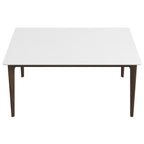 Rectangular Modern Dining Table with Solid Wood Construction – Dark Brown or White