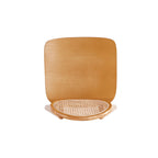Rattan Cane Backrest Dining Chair Set with Solid Wood Frame - Black or Light Brown