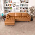 Corner Sectional Sofa with Removable Cushions - Orange