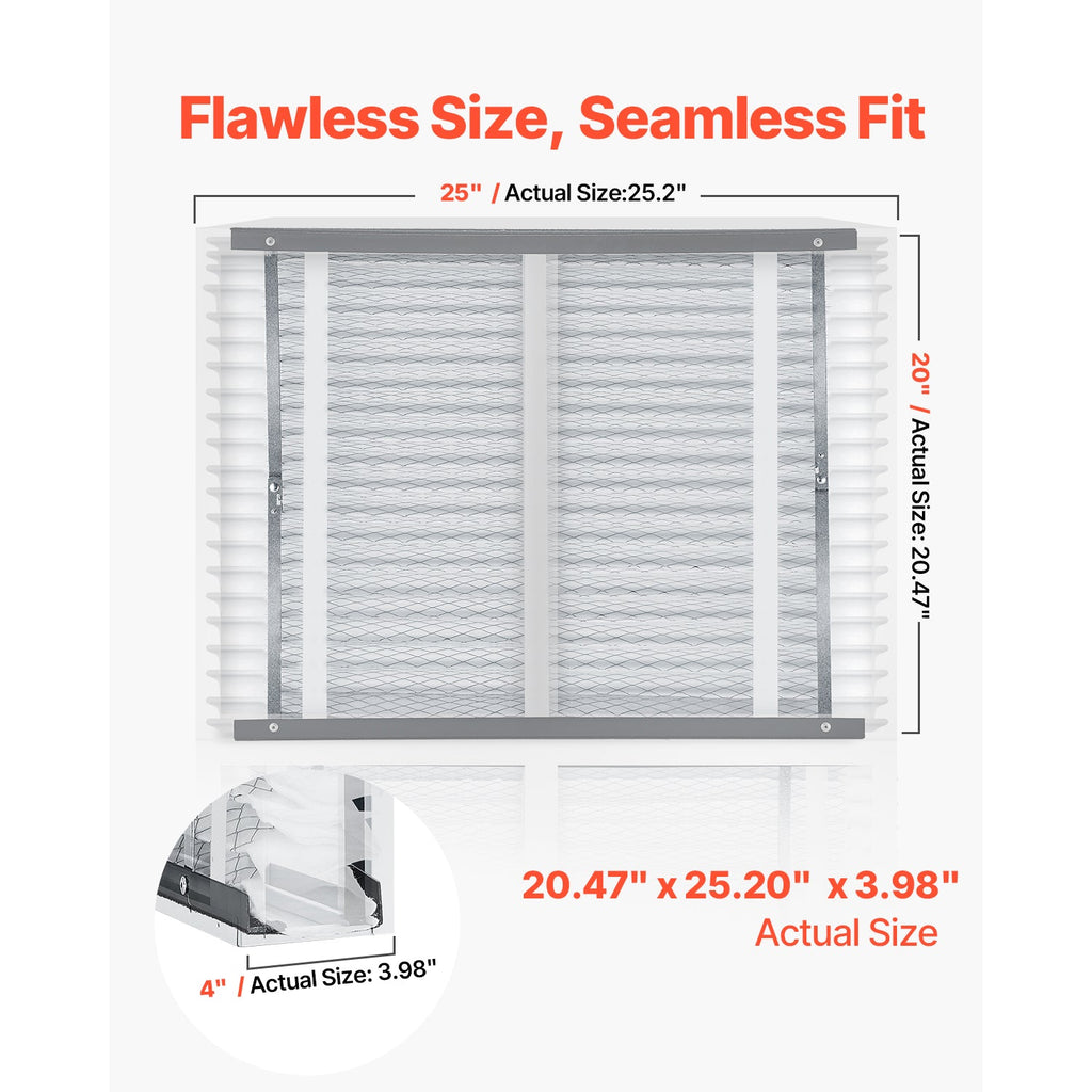 MERV 13 Electrostatic Pleated HVAC Furnace Filter 4-Pack with High Efficiency - White