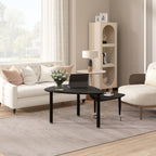 360 Degree Rotatable Coffee Table with Solid Wood Legs - Available in Multiple Colors