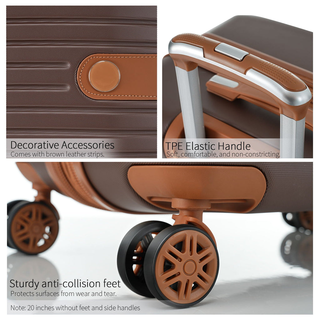 4 Piece Hard Shell Luggage Set with Spinner Wheels - Multiple Colors